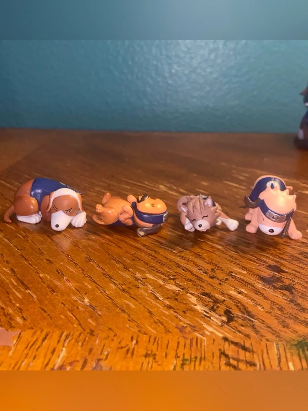 Naruto Kakashi with Ninja Dog Figures Set - Blue and Brown